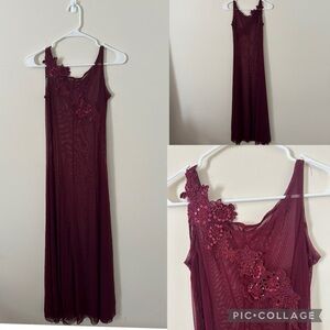 Mesh Maroon Dance Dress